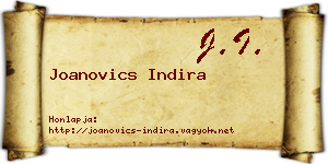 Joanovics Indira névjegykártya